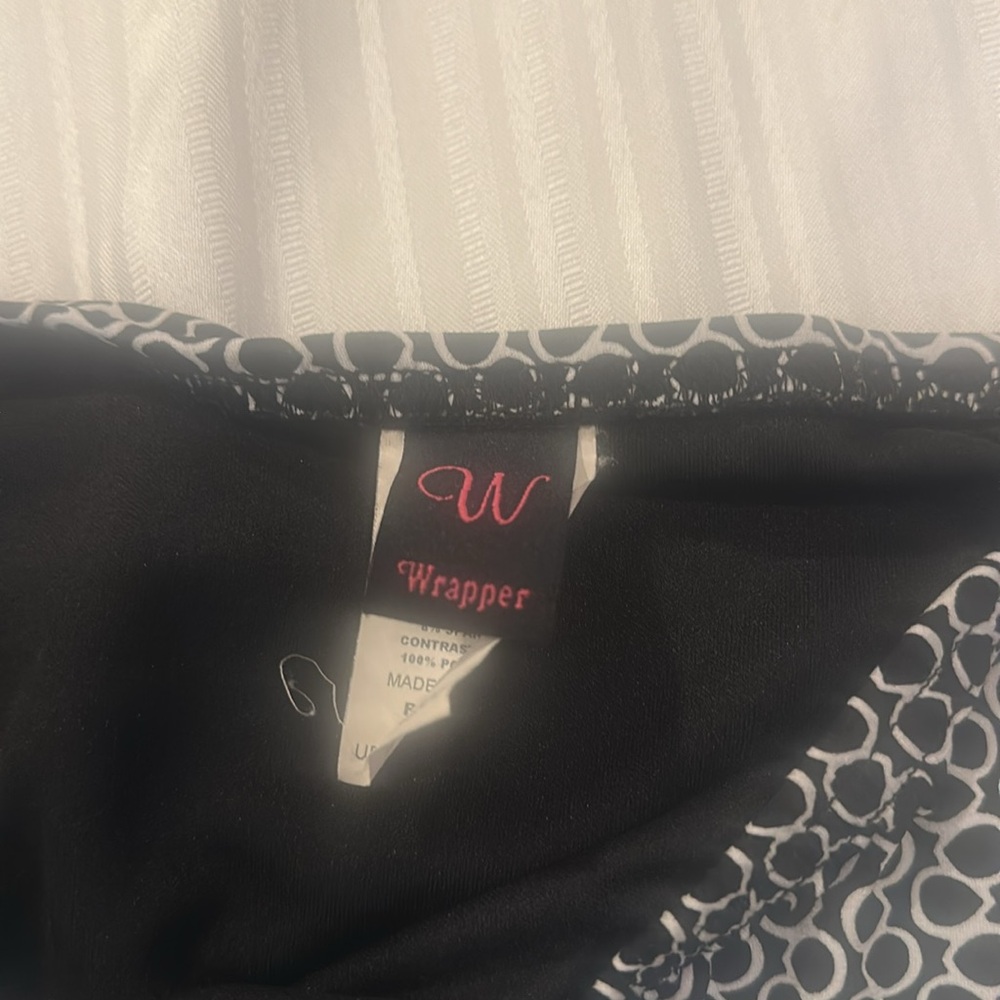 Wrapper Elegant Black And White Patterned Skirt S… - image 3